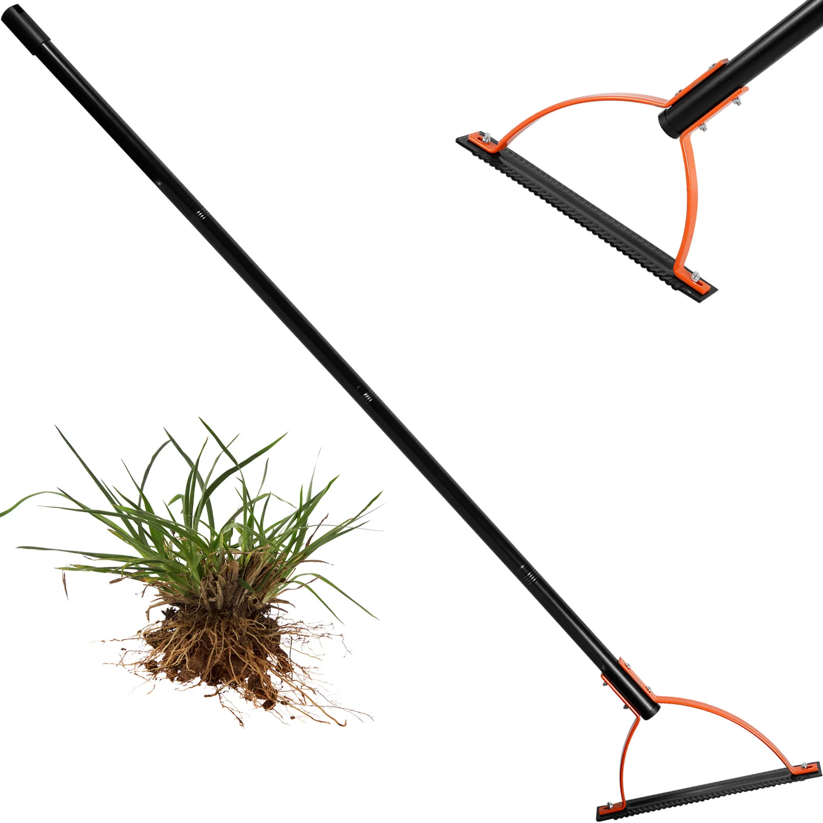 

Grass Whip with Double-Edged Serrated Sharp Steel Blade Manual Weed Grass Cutter with 30 Inch Handle Handheld Weed Whacker Grass