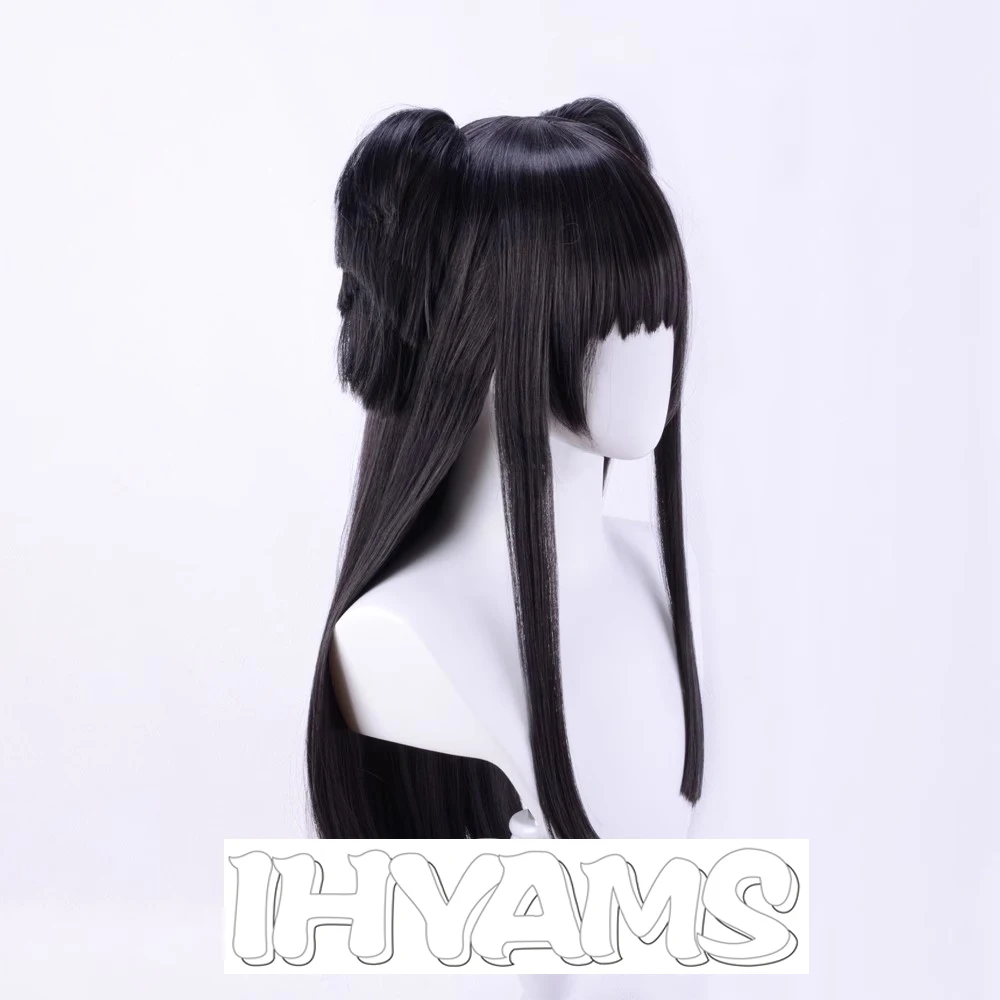 Mayuzumi Fuyuko Black Grey Mixed Cosplay Wigs High Temperature Synthetic Hair + Wig Cap