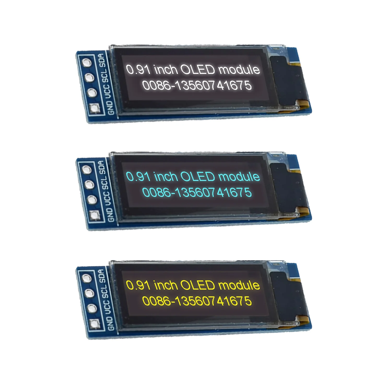 0.91 Inch 128*32 128x32 OLED Display Module SSD1306 control I2C  IIC interface 4pin / 14pin Blue Yellow White