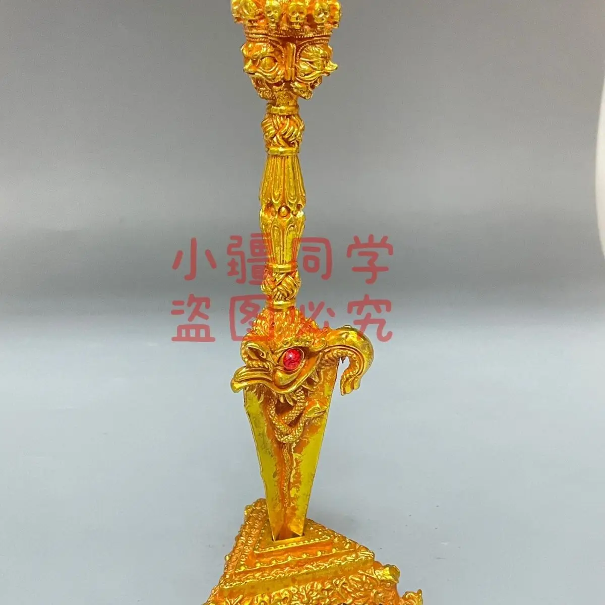 Three-sided alloy Puba horse head ornament Ming Wang household King Kong, devil-suppressing Buddhism tantra crafts
