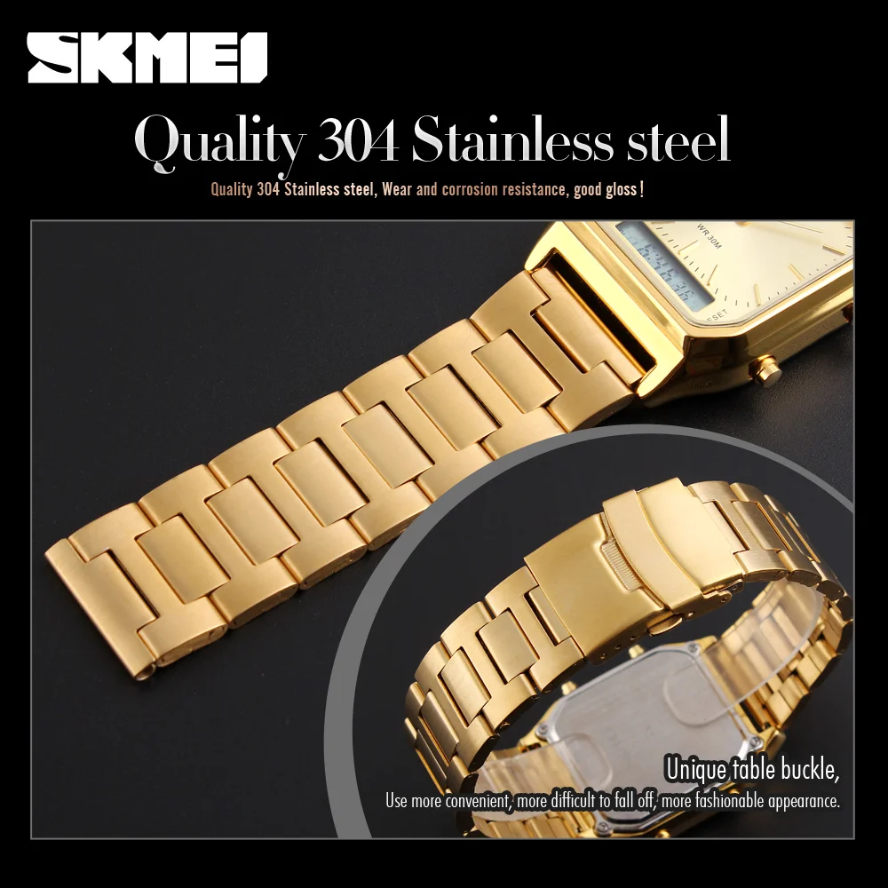 SKMEI-reloj Digital de cuarzo para hombre, cronógrafo deportivo de doble horario, resistente al agua, 3bar, informal, a la moda, 1220