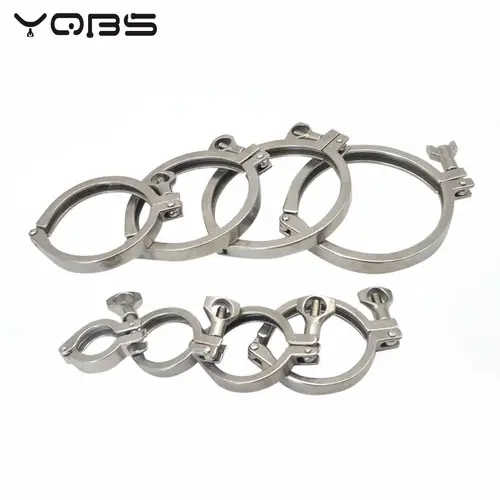 YQBS 1,5"" - 8"" Tri abrazaderas sanitarias de acero inoxidable trébol para virola SS304
