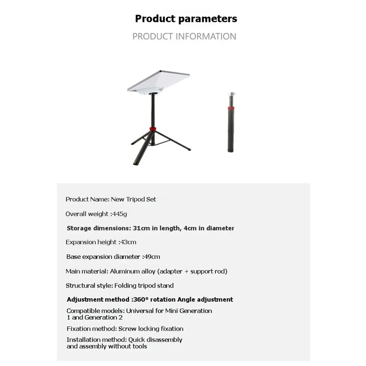For Tripod Mount with 360° Signal Clearance - Heavy-Duty Stand for High Winds, Camping, RV & Off-Road