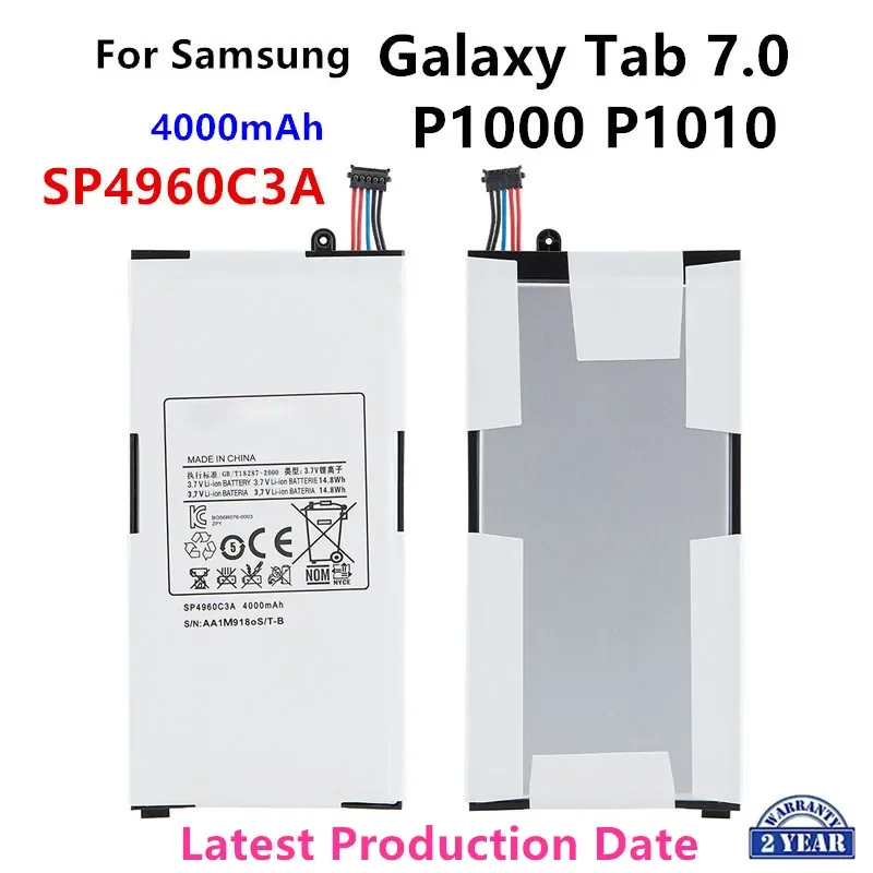 

Brand New SP4960C3A 4000mA Tablet Replacement Battery For Samsung Galaxy Tab 7.0 7" P1000 P1010 GT-P1000 GT-P1010