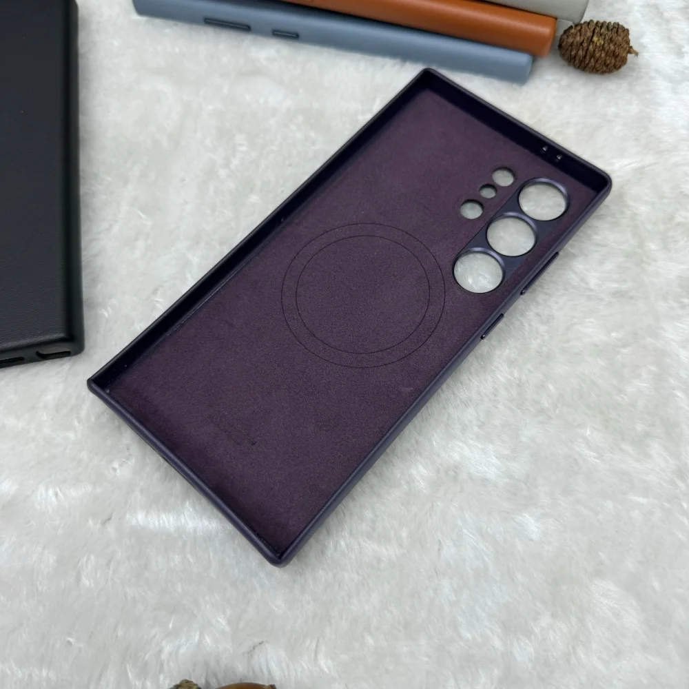 Oryginalne skórzane, miękkie, magnetyczne etui pancerne z pudełkiem, odporne na upadki, do telefonów Samsung S25 S24 S23 S22 S26 Ultra, oficjalne etui kompatybilne z MagSafe. — zdjęcie produktu 5