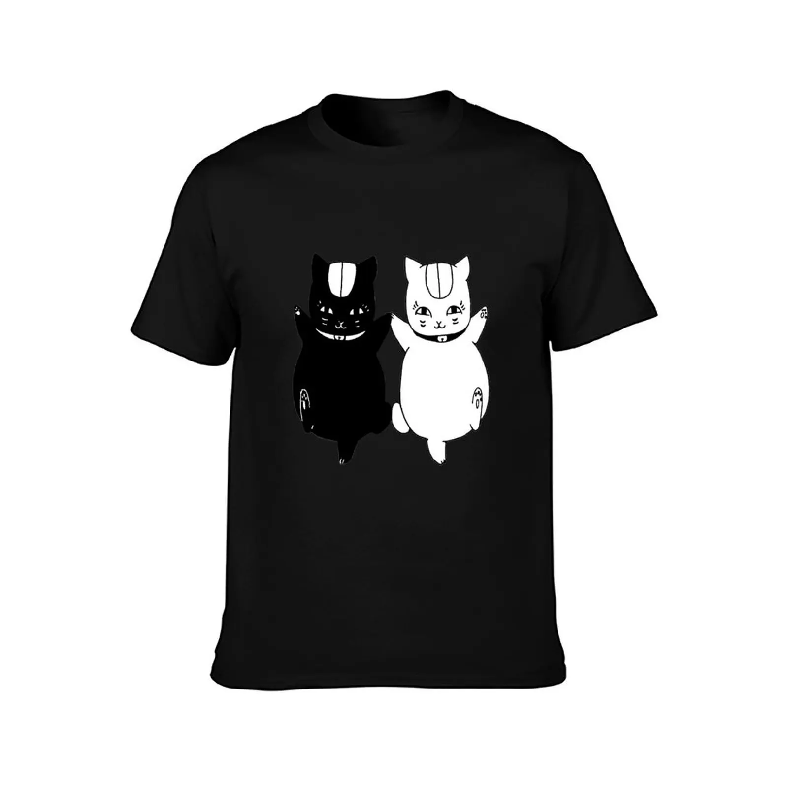 Nyanko Sensei and Nisenyanko T-Shirt Summer Casual Cotton Tee Oversized Streetwear Tops Vintage Graphic Print 100% Cotton