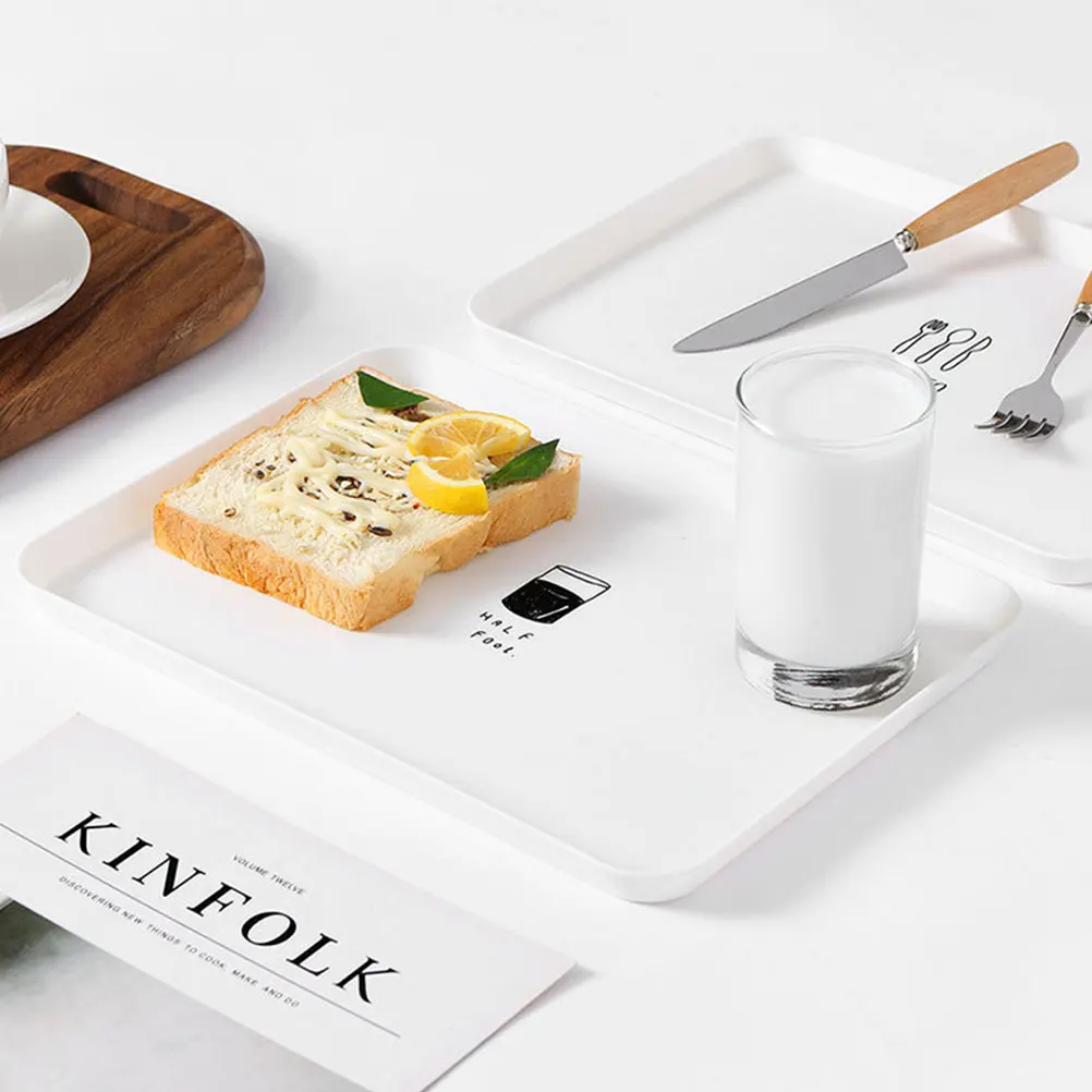 

4pcs Nordic Style Food Tray Simple Snack Serving Plate Practical Decorative Tableware Set For Snacks Fruit Cakes