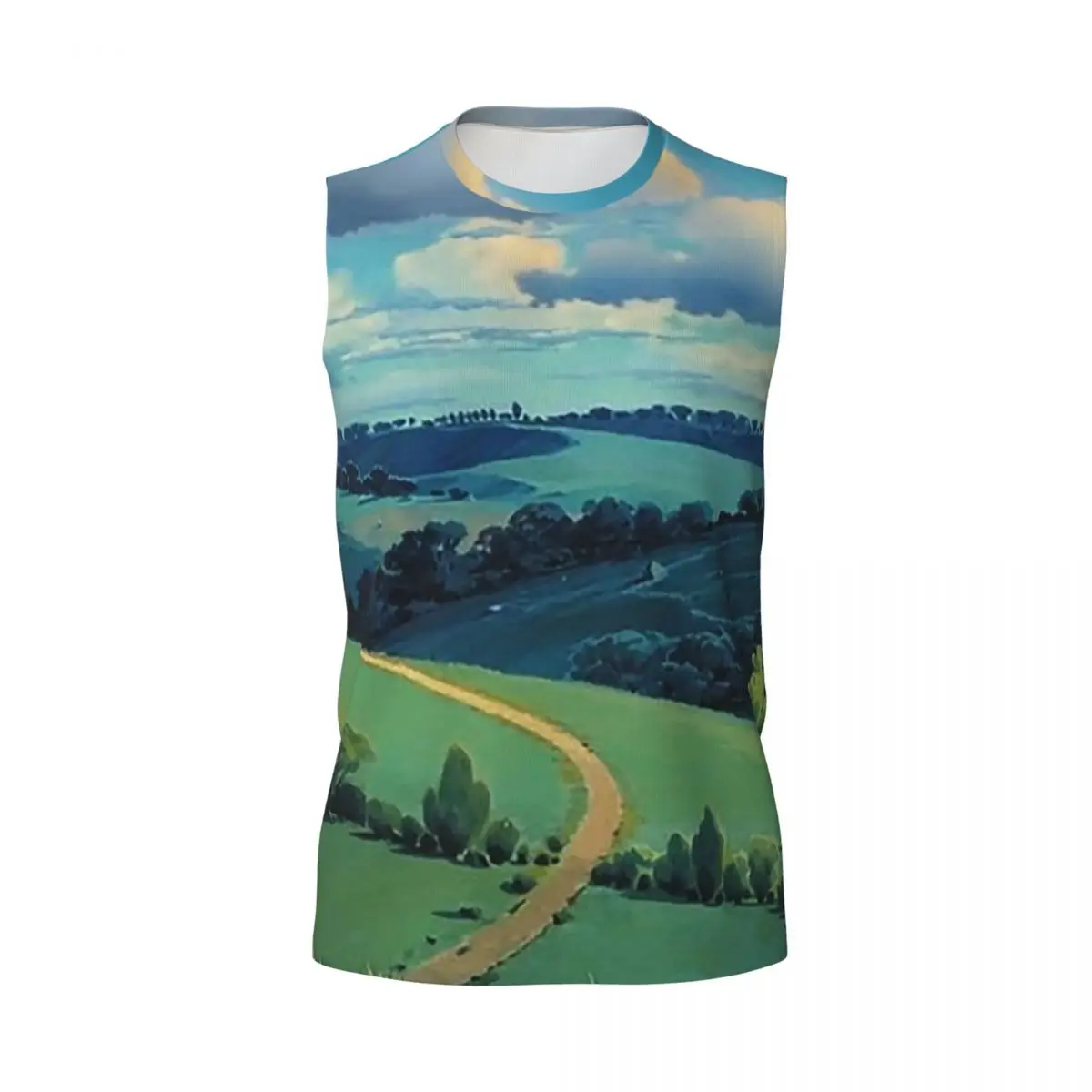 Laputa Castle In The Sky Men Printed Sleeveless T-shirt Casual Hip Hop Street Style Beach Holiday Tank Tops
