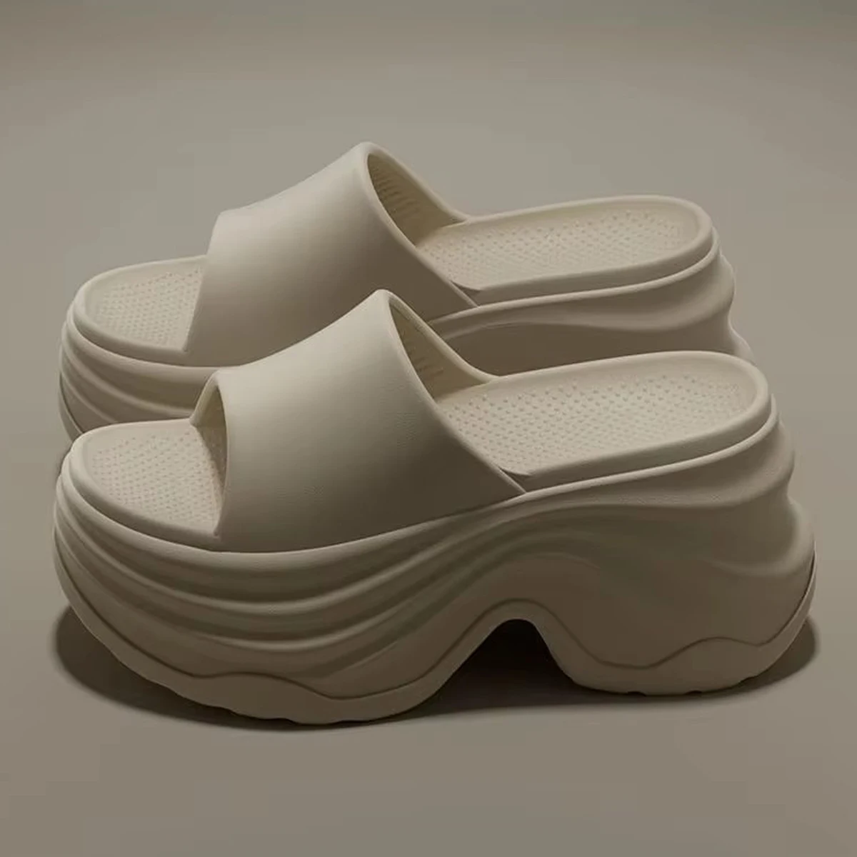 Women's outer wear height-increasing thick-soled EVA anti-slip sandals fashionable women's high-heeled slippers image 3