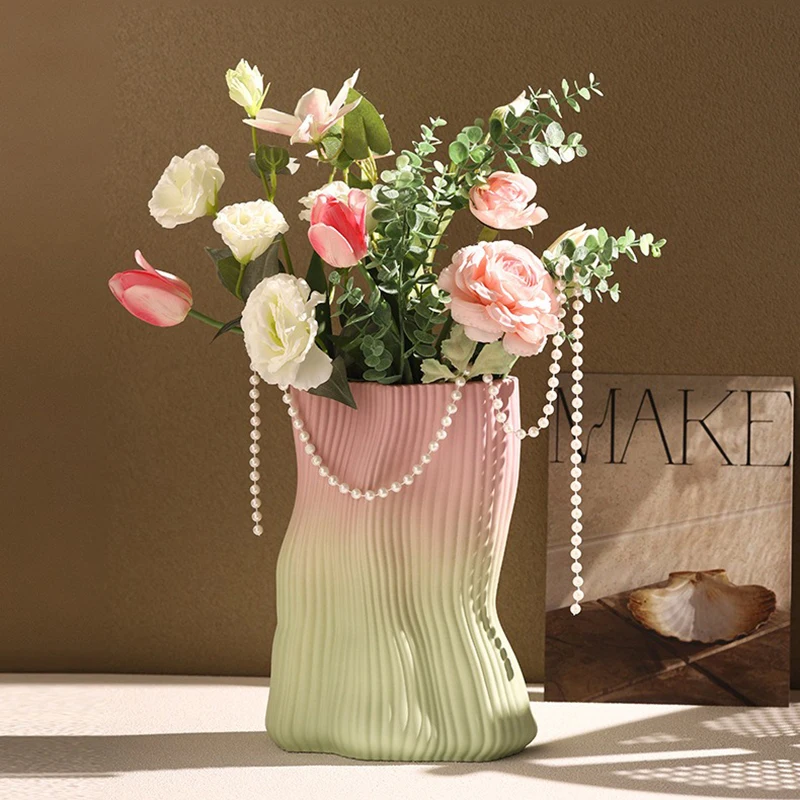 

Ceramics Gradation Vases Modern Flower Vase Minimalism Flowerpot Creative Flower Bottle Design Table Decoration and Accessories