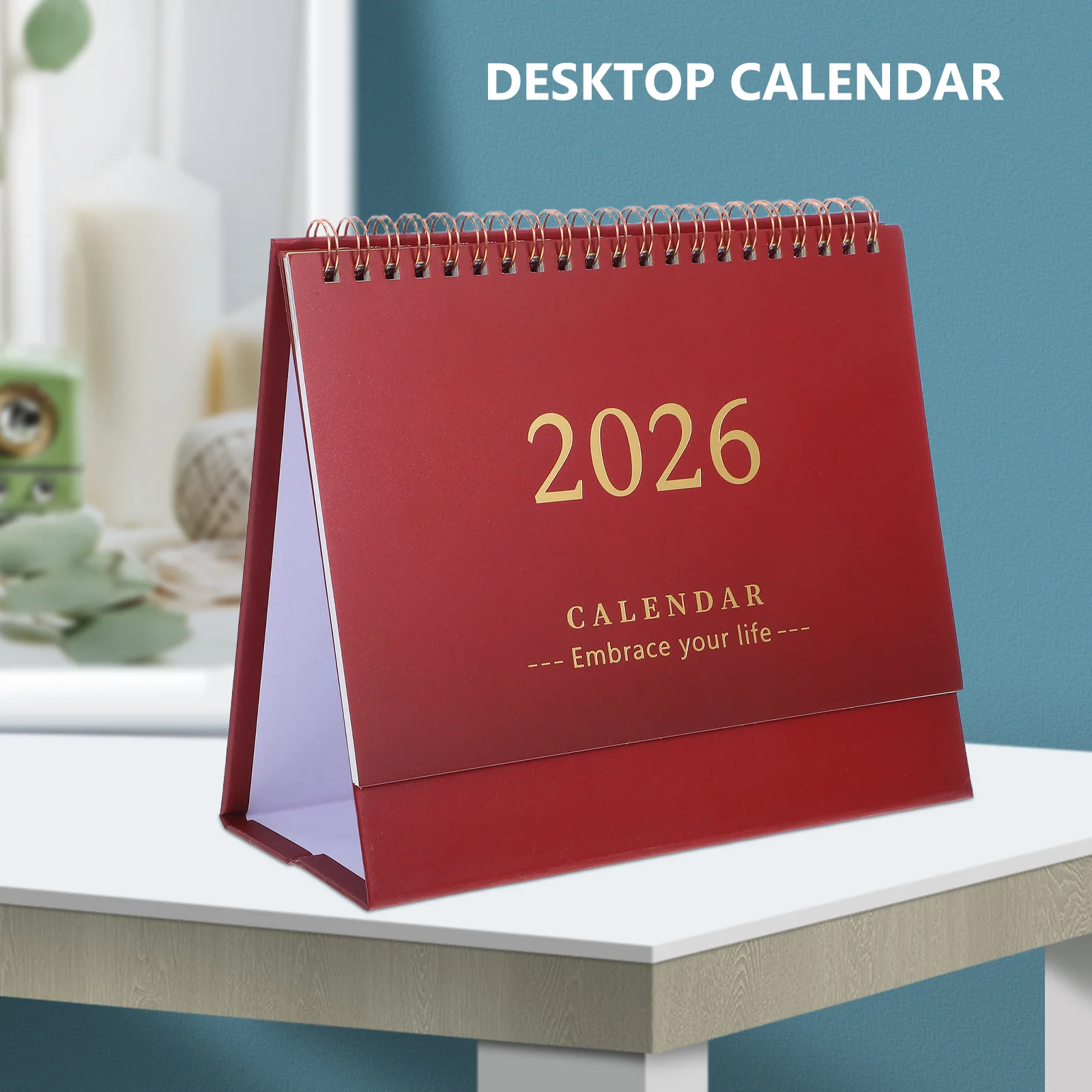 2026 Desktop Calendar Mini Stand Up Monthly Planner Thick Paper Flip Design For Office Home Decor Writing Surface