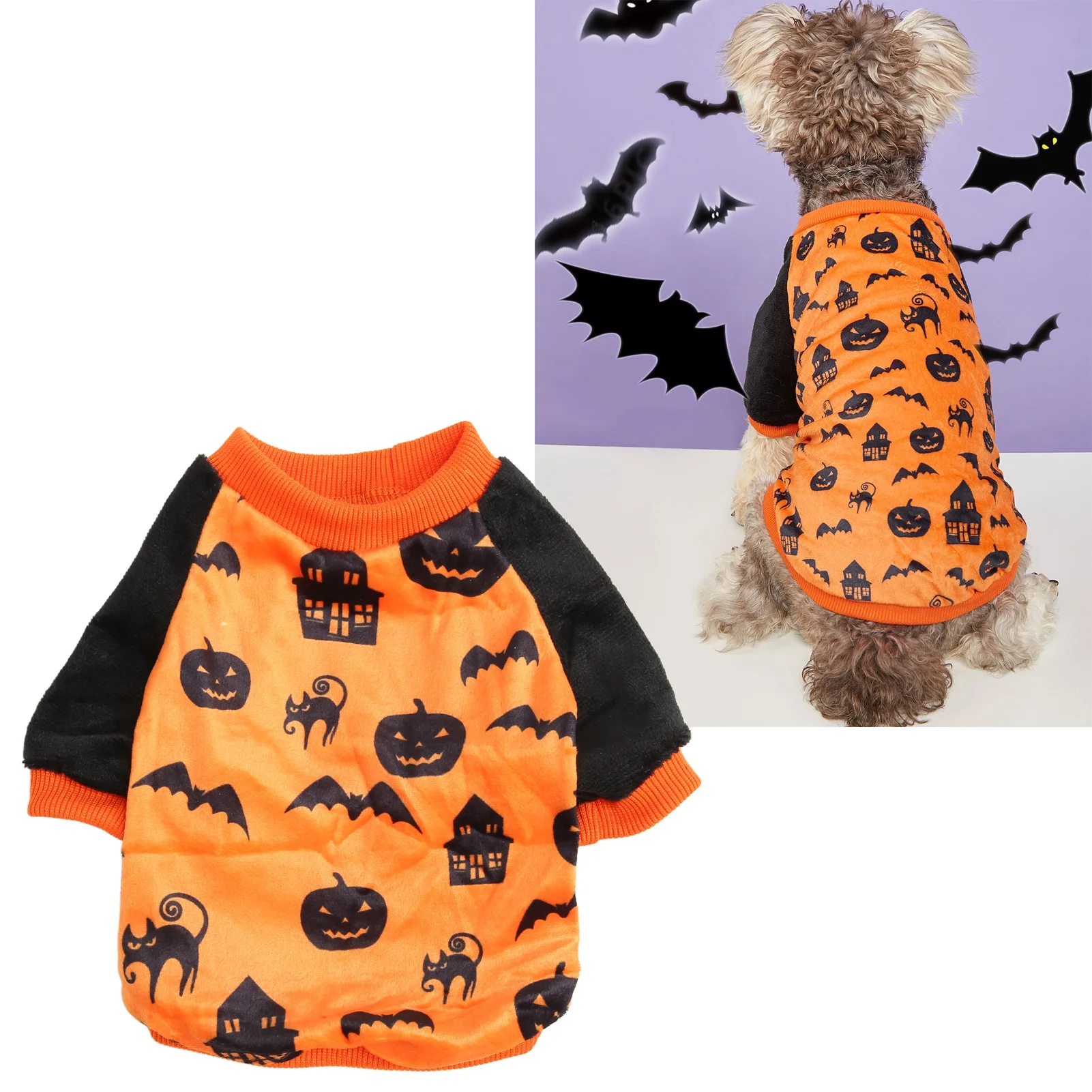 Pet Clothes For Halloween Costumes Pumpkin Pattern Lovely Shirt For Pet Medium Dogs Puppy Cats T Shirt