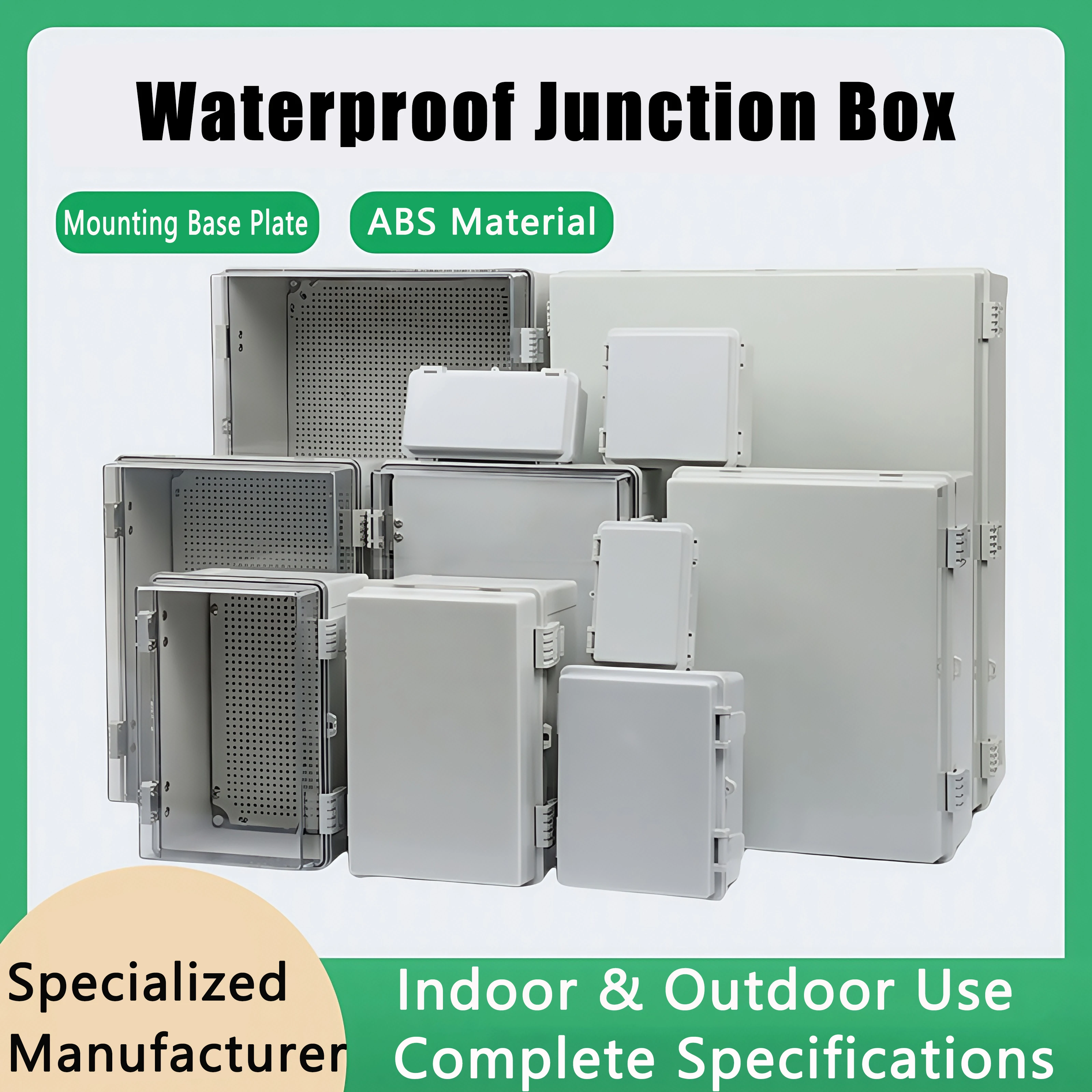 

Weatherproof Junction Box Electricity Connections Box Project Gray/Transparent Cover Battery Compartment Electronic Enclosure