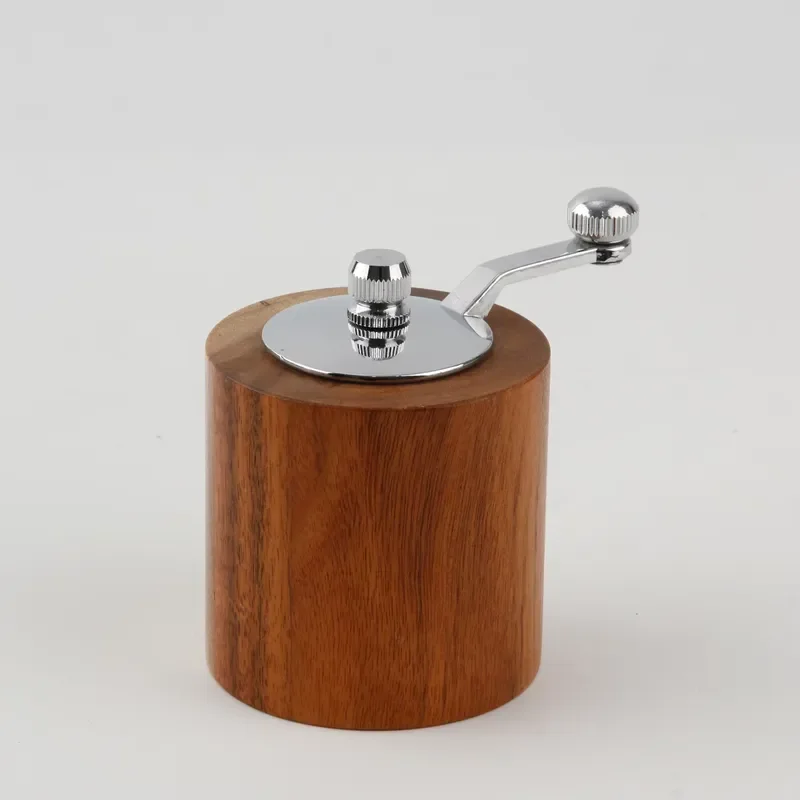 Hand Crank Herb and Spice Grinder Wooden Acacia Salt and Pepper Mill Set Manual Kitchen Seasoning Tool