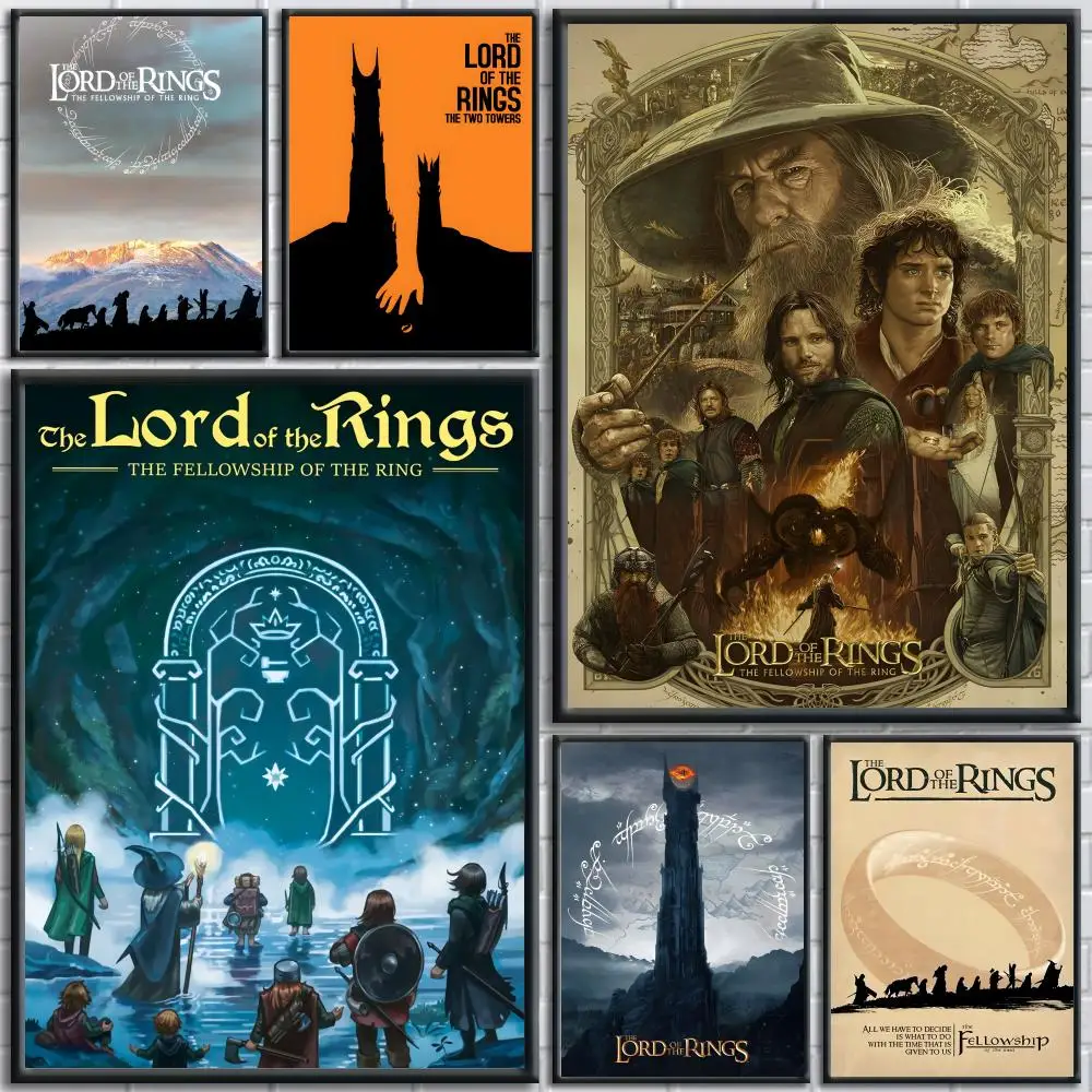 Póster de película El Señor de los Anillos, arte de pared impermeable autoadhesivo HD, Ideal para el hogar, oficina, dormitorio, gran regalo