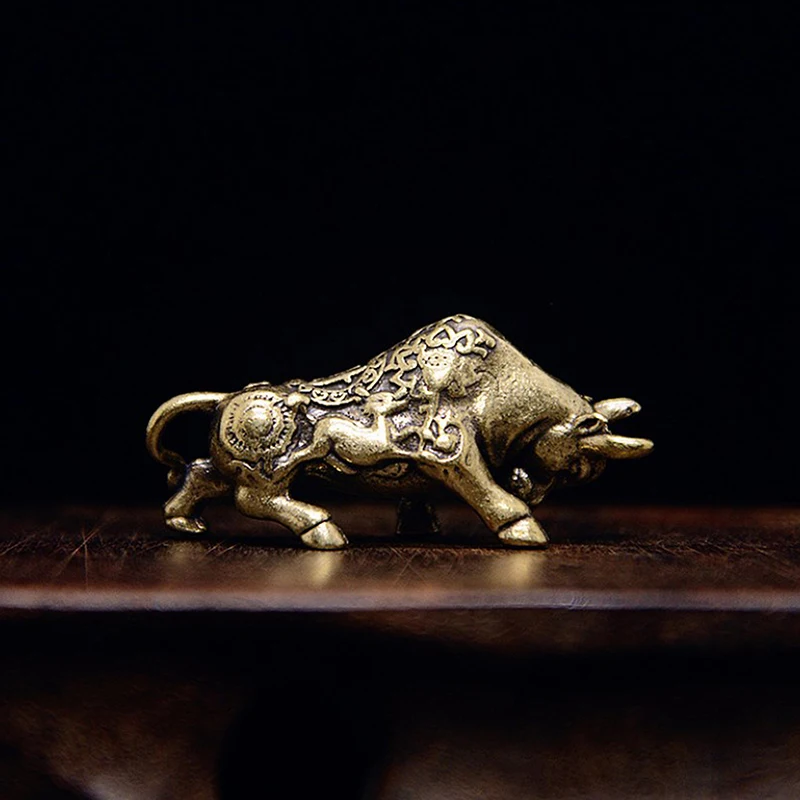 Estatua de latón de la suerte para decoración del hogar, estatuilla en miniatura de animales de cobre, trae riqueza, artesanías de decoración de escritorio de oficina