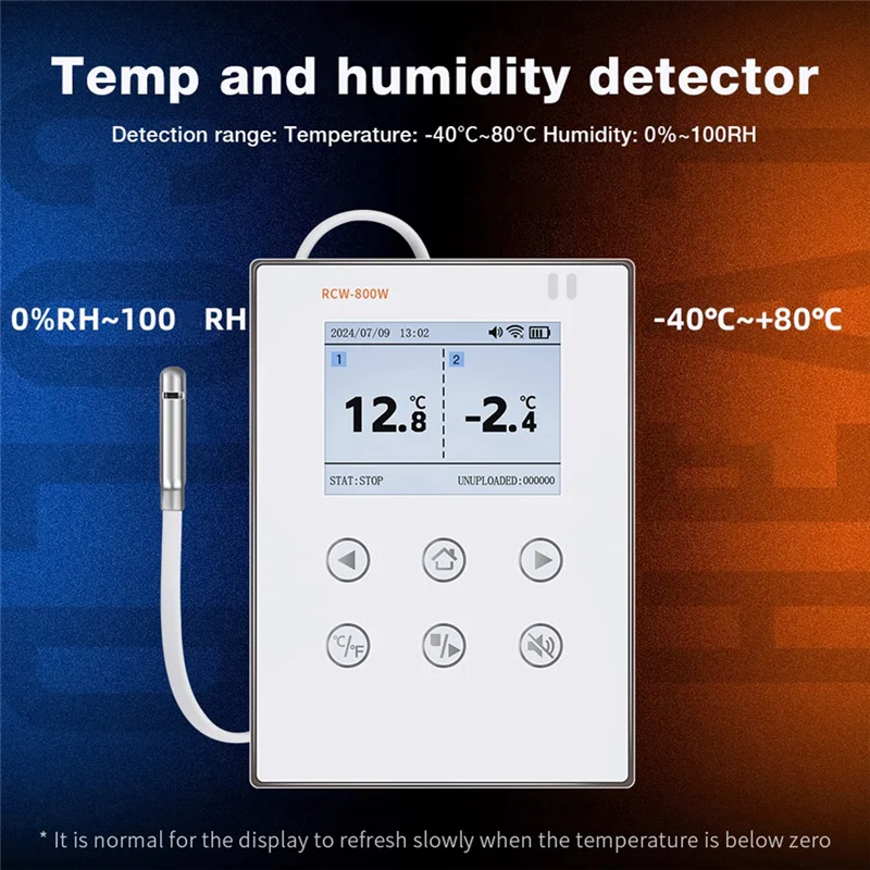 

ABZW WIFI Real-Time Temperature Humidity Data Logger With External Probe Wireless Monitoring For Cold Chain Management
