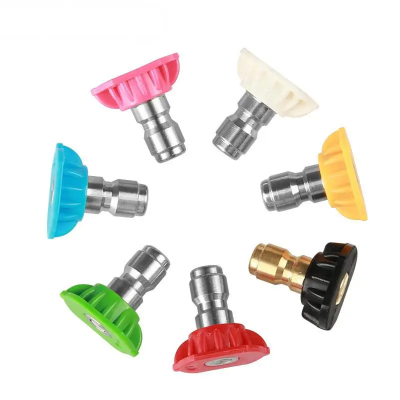 12mm High Pressure Car Washer Nozzle 1/4 Quick Connect Kit​​ Stainless Steel 5-Color Spray Head For Auto Detailing