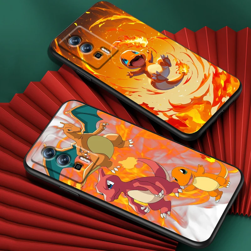 Pokemon Little Fire Dragon For Xiaomi Redmi 9A 9C 9AT 10C 9 9T 10 12C 13C A3 12 K60 A1 K50 K40 5G Black Back Phone Case