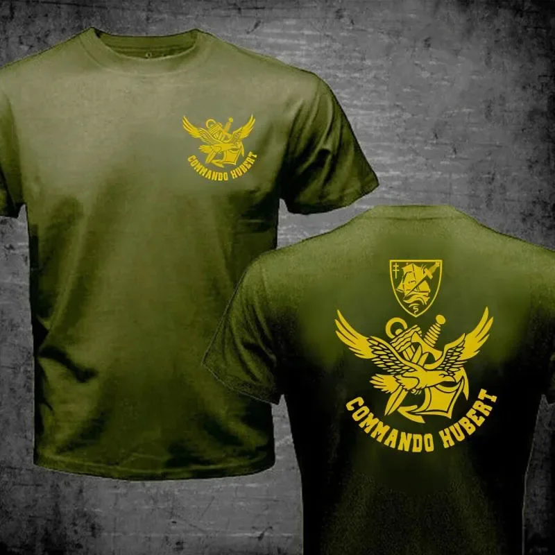 Summer T Shirts French Special Forces Marines Combat Swimmer Frogmen Commando Hubert Marine T-Shirt Double Side Printing T-Shirt