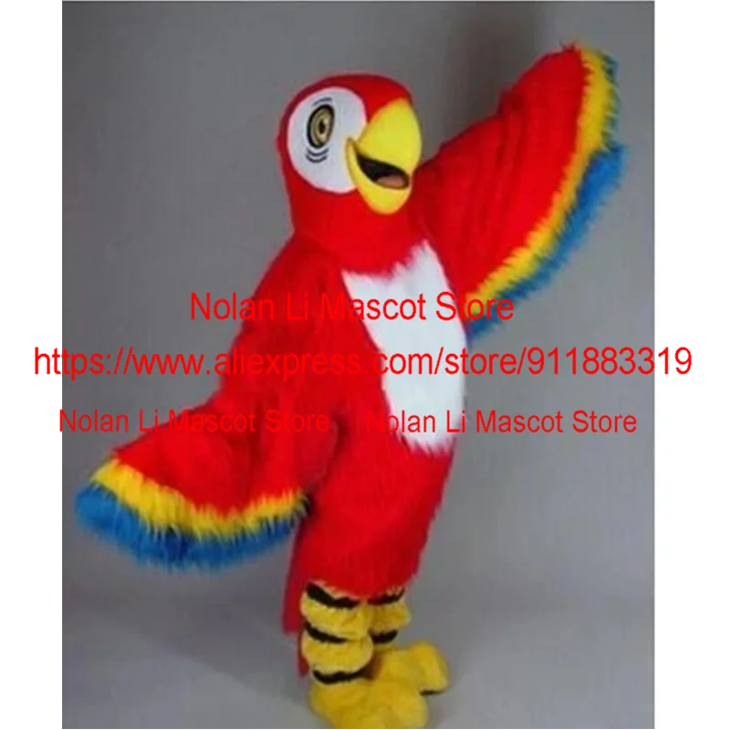 High-Quality Red Parrot Mascot Costume Cartoon Suit Birthday Party Role Play Fancy Parade Advertising Carnival Adult Gift 260