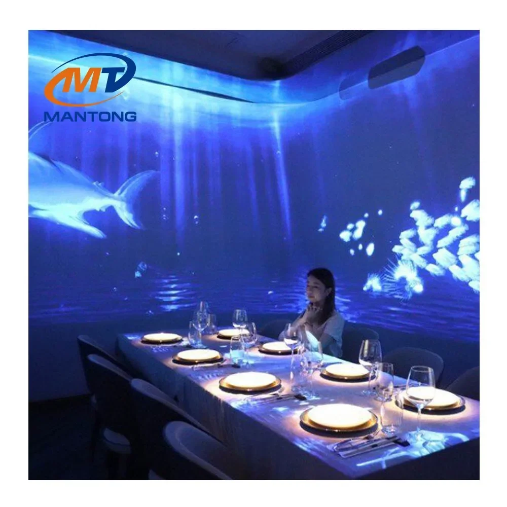 Multi-sensory Dining Immersive Projection Experience Restaurant/Hotel 360 Immersive Wall Mapping Projection