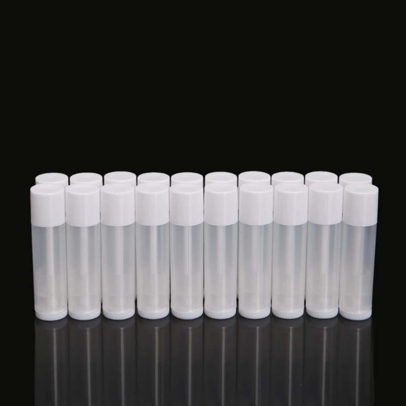 20 Pcs Lip Balm Tubes Empty,Clear Lip Balm Container Tubes with Caps and Base, BPA & Leak Drop Shipping