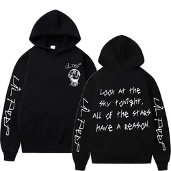 Sudadera con capucha de rapero Lil Peep Look At The Sky Tonight All of The Stars Have A Reason para hombres y mujeres, Sudadera con capucha de gran tamaño, Hip Hop