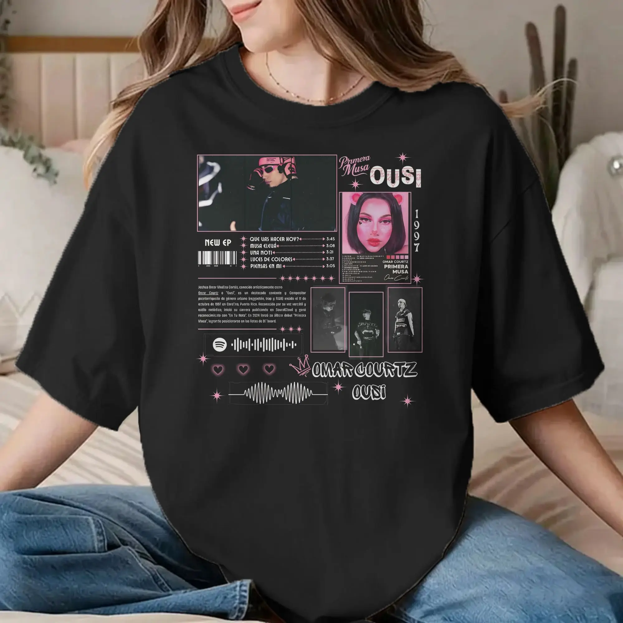 Camisetas para homens e mulheres, Omar Courtz, camiseta vintage de algodão puro, manga curta, gola redonda, roupas, tamanhos grandes.