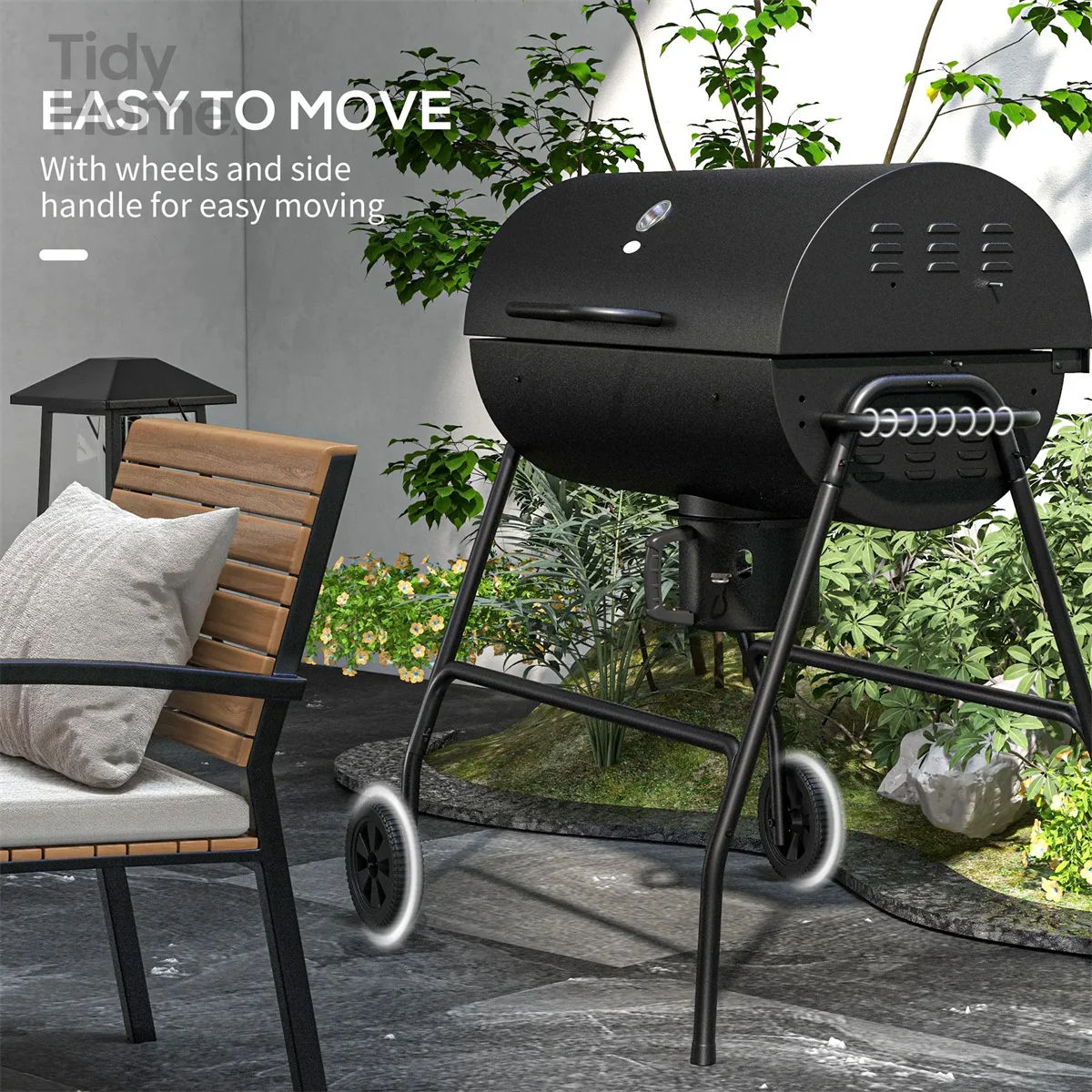 

Charcoal BBQ Grill with 420 sq.in. Cooking Area, Built-in Thermometer for Patio Picnic, Backyard Party, Outdoor Barbecue