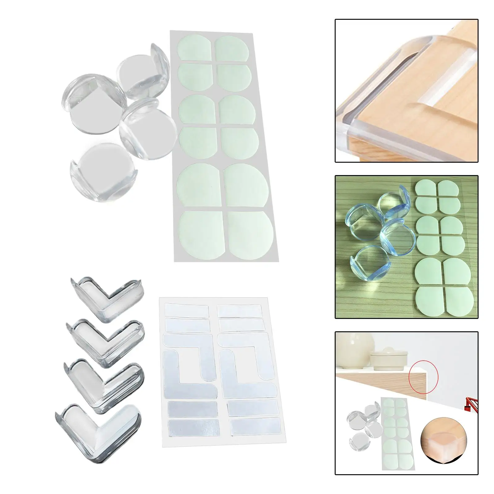 4 Pieces Clear Corner Protectors Corner Guards Corner Edge Protection Edge Guards for Cabinet