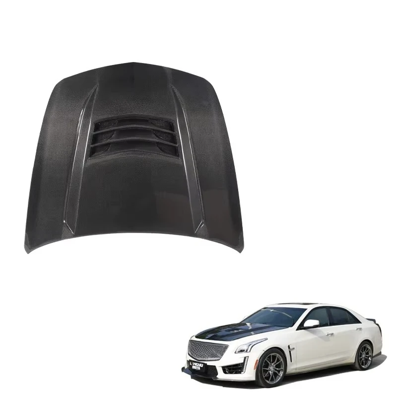 

Langyu 14-19 Car Tuning Parts Engine Cover Carbon Fiber Front Bonnet for Cadillac CTS III Upgrade V Style Engine Bonnet Hood