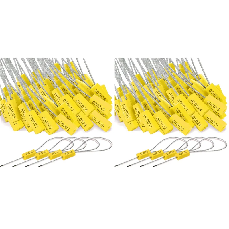 

A25F-240 Стальные кабельные уплотнения Металлическое защитное уплотнение Пронумерованные металлические уплотнения для прицепа грузовиков Защитные бирки Бирки с защитой от несанкционированного доступа, желтые