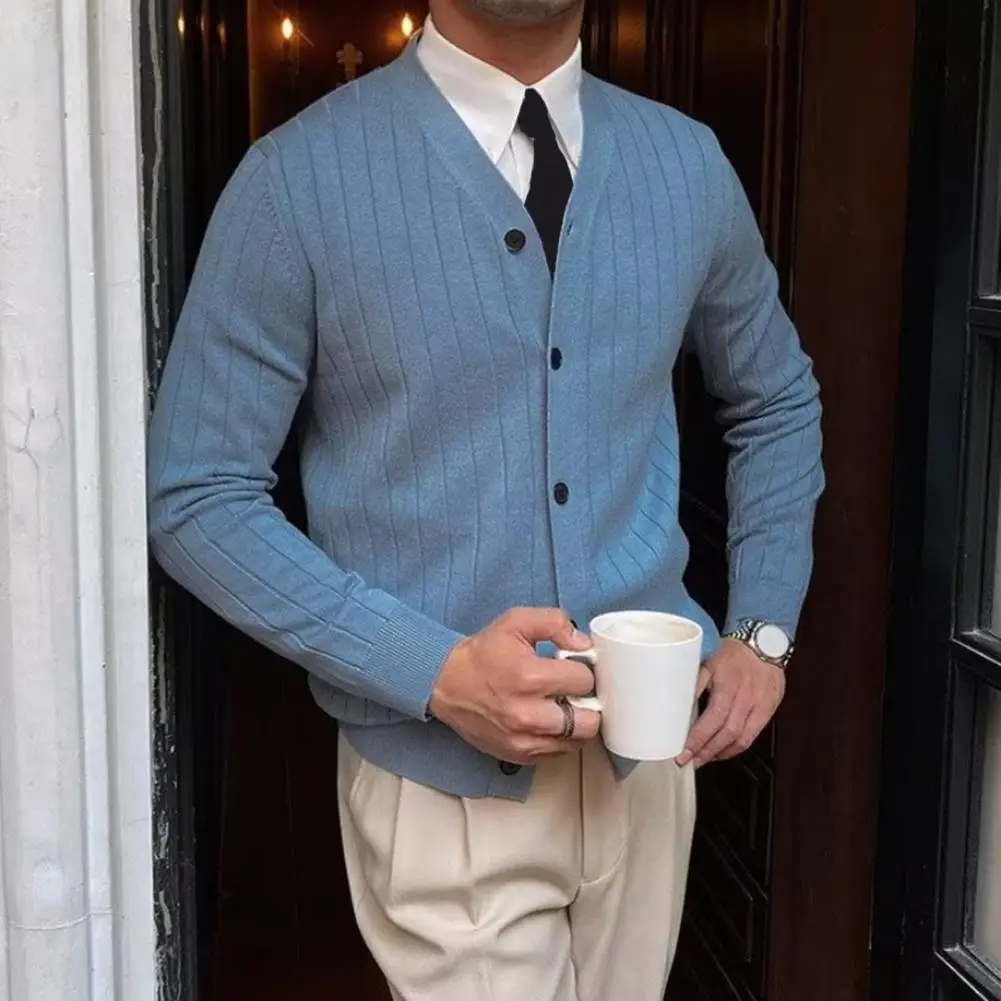 

Кардиган с v-образным вырезом, мужской вязаный кардиган с v-образным вырезом, толстое теплое ветрозащитное пальто на осень-зиму, повседневная повседневная одежда