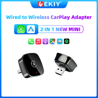 EKIY 2025 2 in 1 Wireless CarPlay Android Auto Adapter Wired to Wireless Mini Car Ai Box Universal for Cars plug and paly
