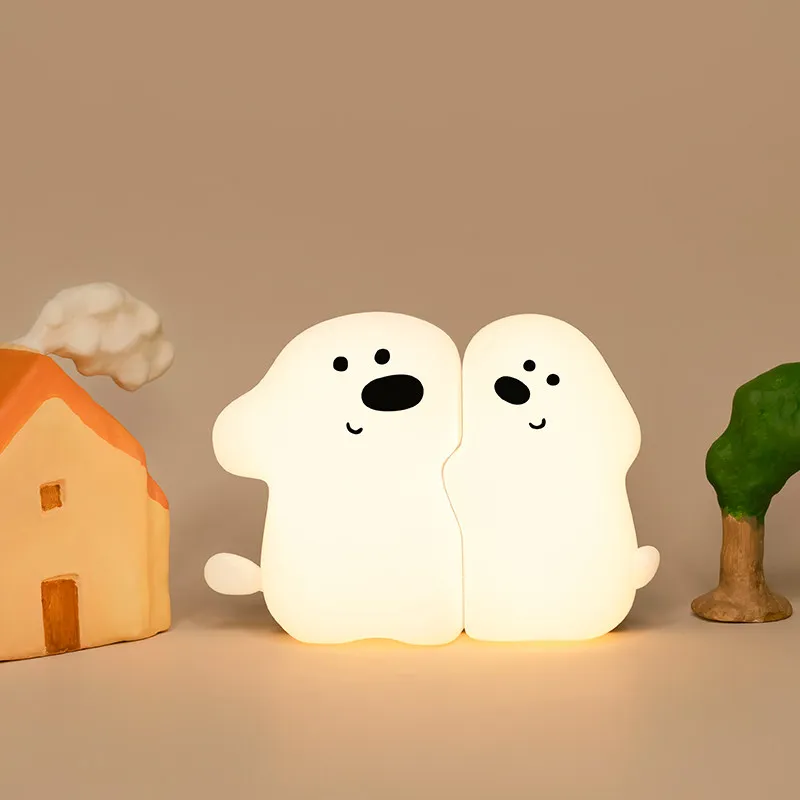 

Sticky Dog Night Light Creative Night Light Ornament Decompression Bedroom USB Charging Atmosphere with Sleeping Light