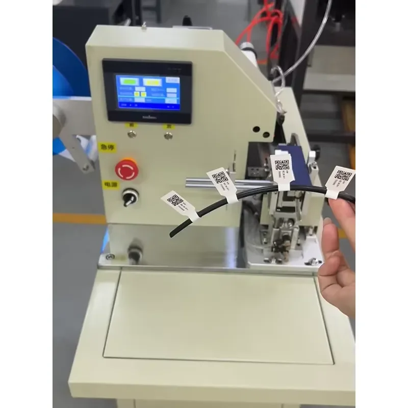 522 Semi-Automatic Film & Wood Packaging Wire Harness Folding Labeling Machine Cable Barcode & Wire Tape Labeling Machine