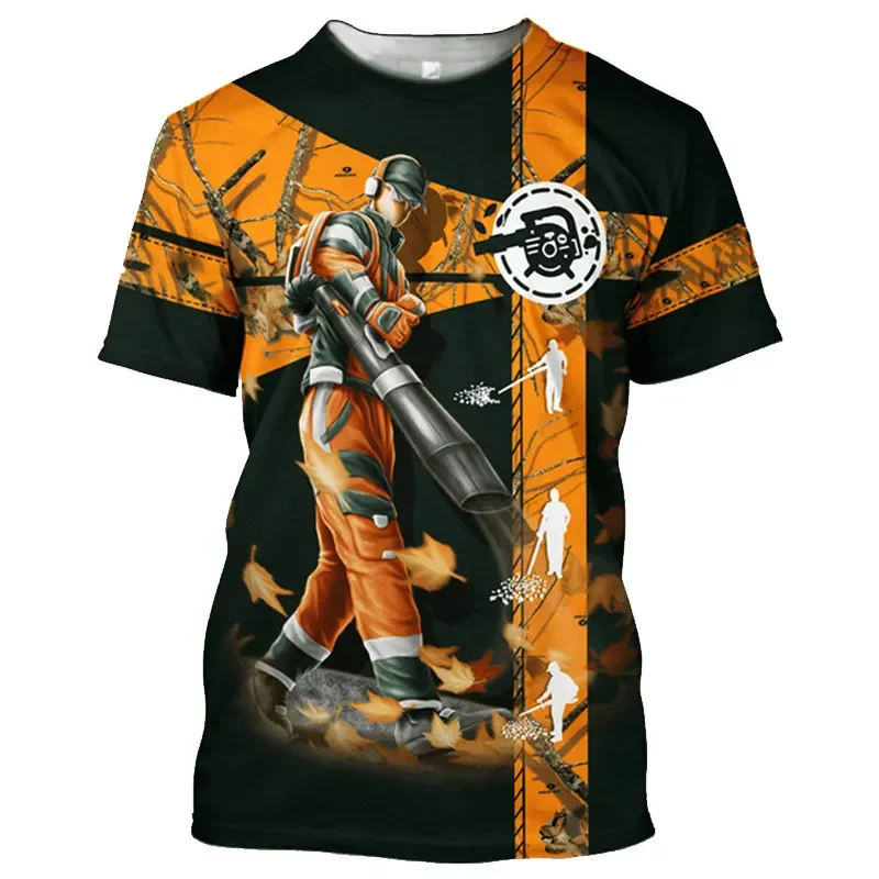 3D Druck Sport Quick-dry Atmungsaktive Männer T-shirt Gärtner Arbeit Uniform Outdoor Straße Casual Kurzhülse Jungen Kleidung sommer Top