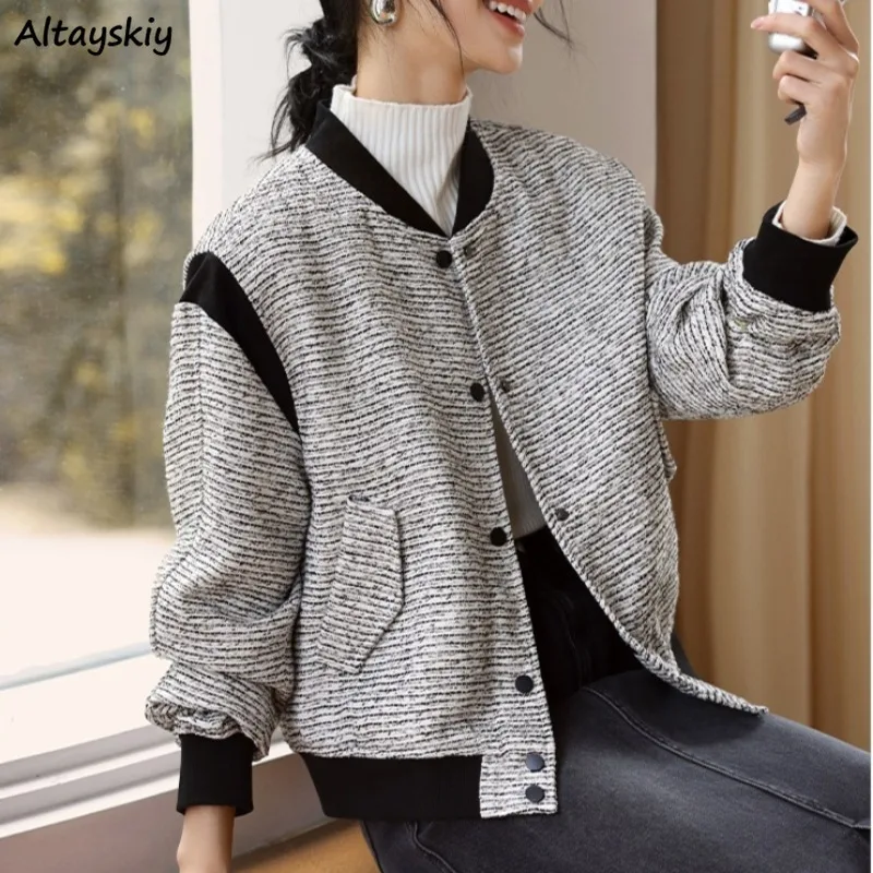 Slouchy Jackets Women Korean Style Casual All-match High Street Streetwear Outwear Vintage Baggy Causal Patchwork Aesthetic New