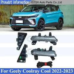 CAPQX A Set LED Daytime Running Light DRL For Geely Coolray Cool Proton X50 2022-2023 Front Fog Light Fog Lamp Day Light