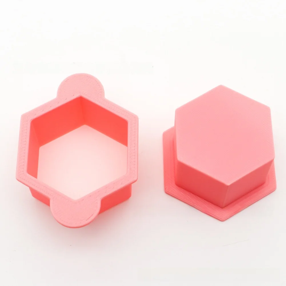 Hexagon For mold for No Bake Dessert Assembly Including Chocolate Dipping Fondant Pressing and Candy Portioning Steps