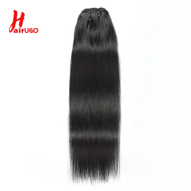 Fermaglio per capelli umani brasiliani HairUGo In estensione capelli umani lisci brasiliani Non Remy 8 pz/set Clip a testa piena 120G nei capelli