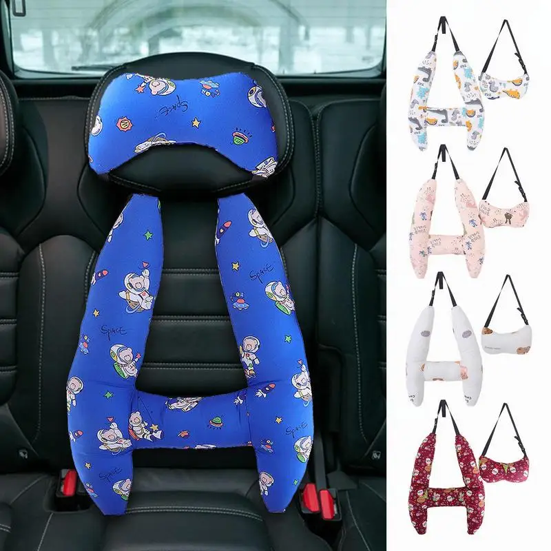 Car Pillows For Kids Comfortable Airplane Travel Pillow Cute Print Travel Lumbar Pillow Neck Pillows For Sleeping Long Traveling