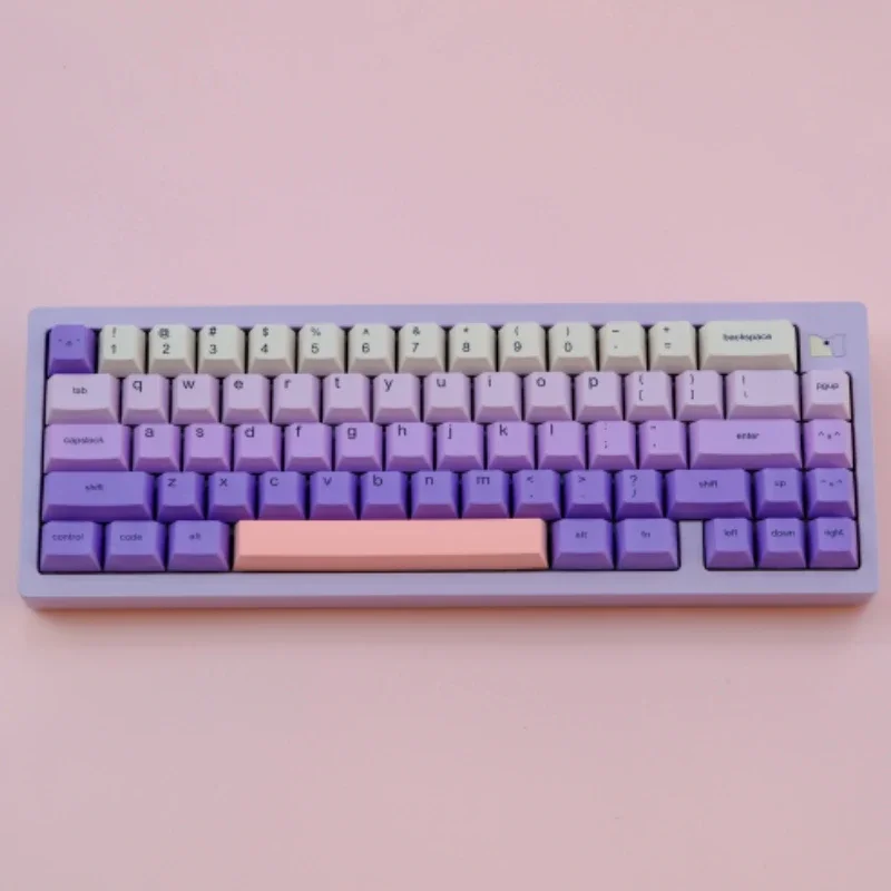 GMK 129 Keys Lavender Purple Gradient Cute Cherry Profile Keycaps PBT Dye Sublimation Keycap for MX Switch Mechanical Keyboard