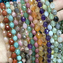 주얼리 제작용 천연 쌀 모양 황수정 석영 인회석 청금석 스페이서 비즈, DIY 팔찌 귀걸이 액세서리, 7*8mm