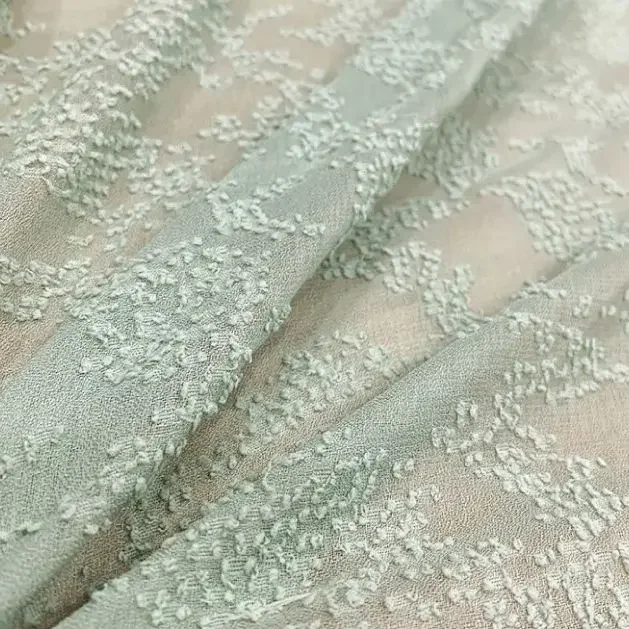 New multi-color 3D embossed jacquard cut-out chiffon fabric for dresses, clothing, designer gown textiles