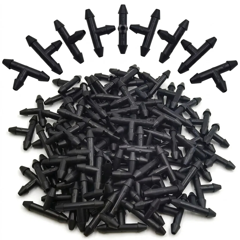 50 100PCS 3 5mm Tubing Watering Pipe Hose Couplings Micro Drip Irrigation System Garden Tools Plastic Barbed 3 Way Tee Connector