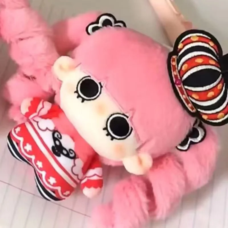 One Piece Perona Wear A Hat Pink Hair Q Version Plush Doll Backpack Hanging Ornaments Clothing Decoration Friend's Birthday Gift