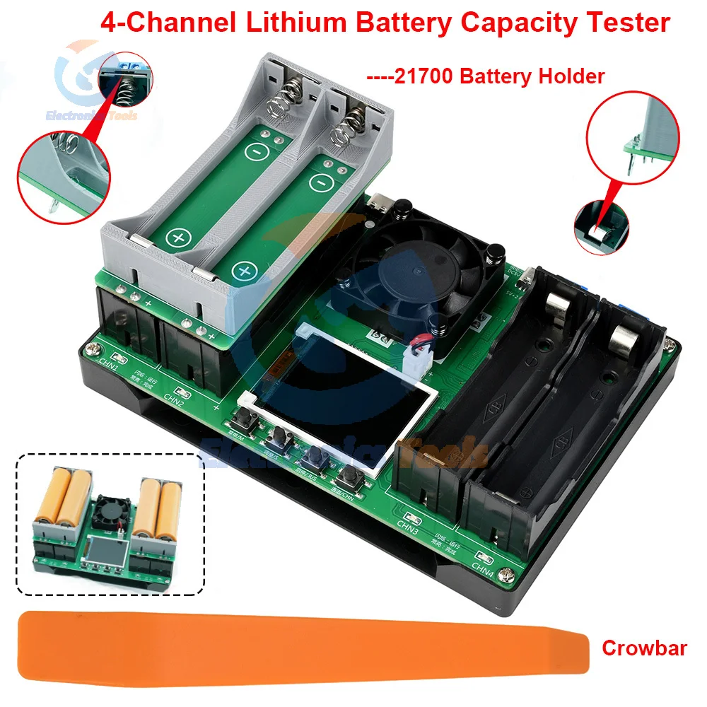 

4-Channel Internal Resistance Tester 18650 Lithium Battery Capacity Tester Power Detector 21700 Battery Holder Detection Module