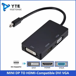 YIGETOHDE 3 w 1 MINI kabel DVI VGA Adapter kompatybilny DP do HDMI 1080P złącze konwertera do Laptop projektora